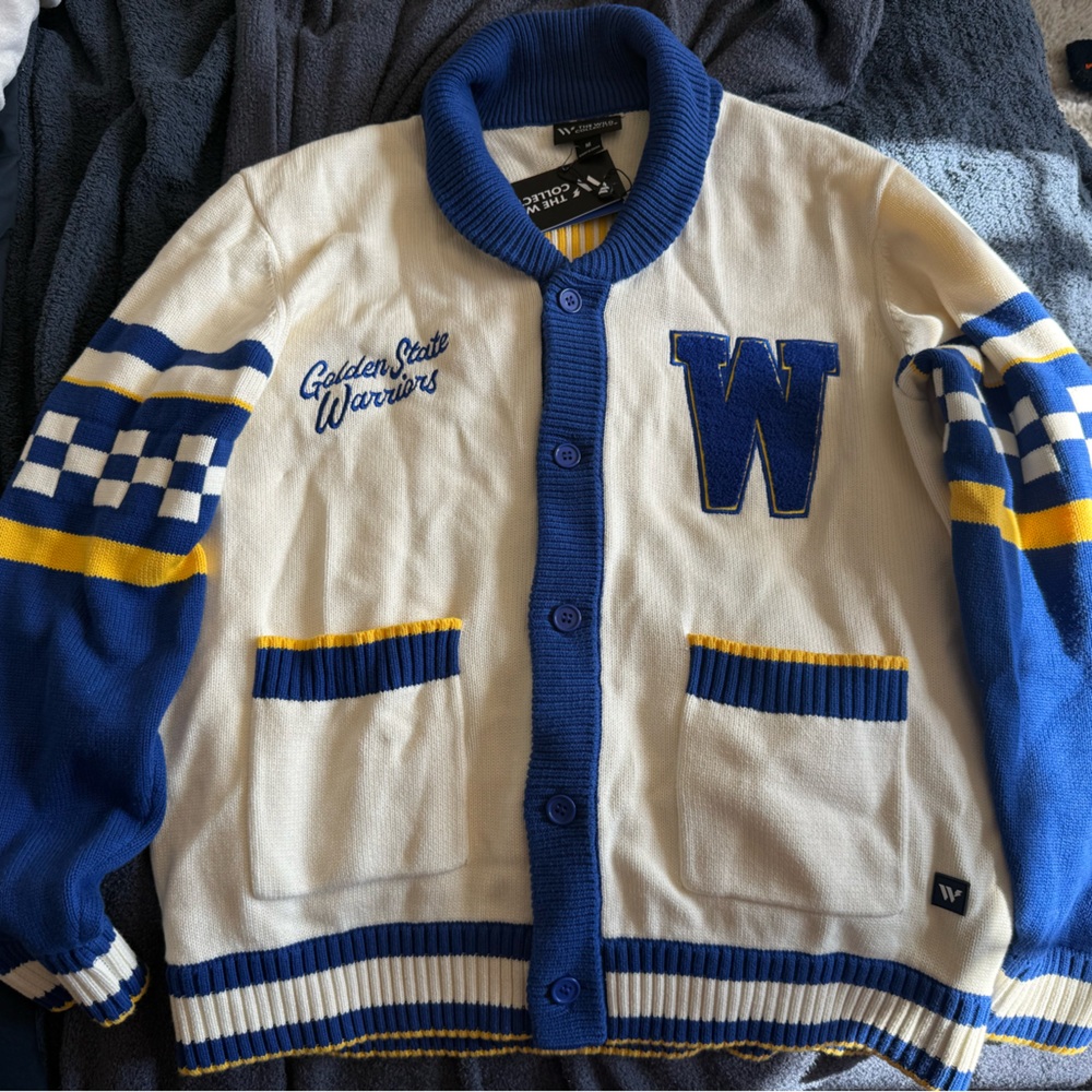 Golden State Warriors Women's Cardigan - Blue and White